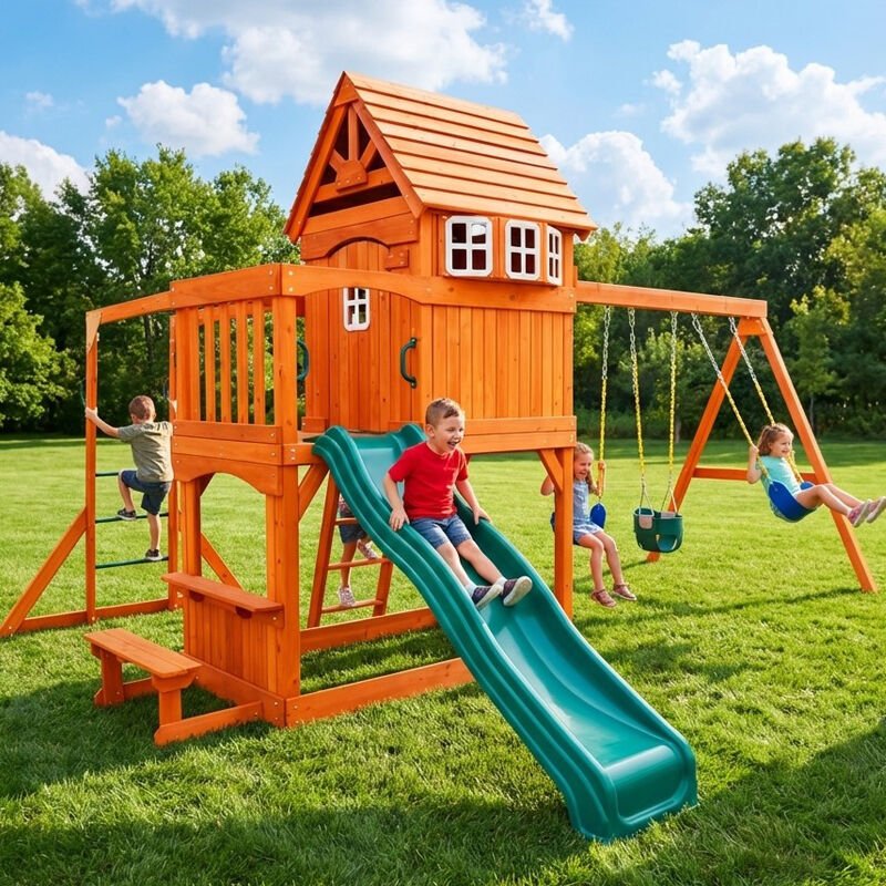 Backyard Playsets - Wooden Play Swing Set